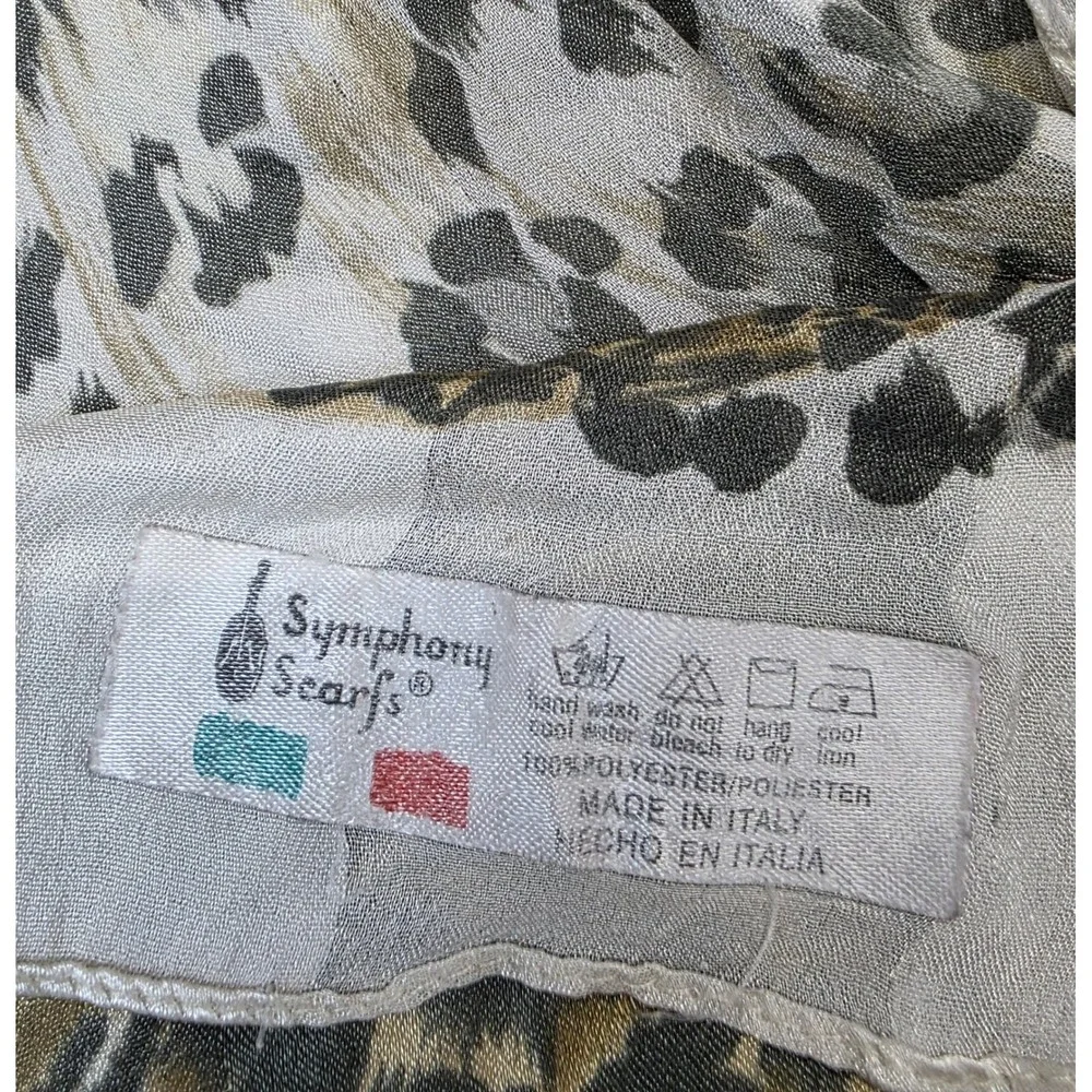 Symphony Scarfs Wrap Tiger Leopard Print Tan 14 X 67 Maximalist Italy